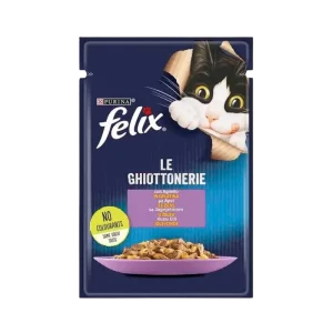 پوچ گربه با طعم گوشت بره در ژله برند Felix فلیکس 85 گرمی