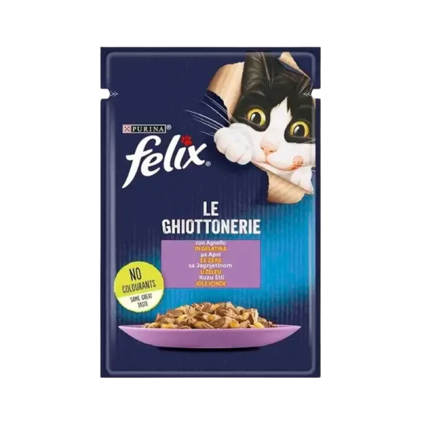 پوچ گربه با طعم گوشت بره در ژله برند Felix فلیکس 85 گرمی