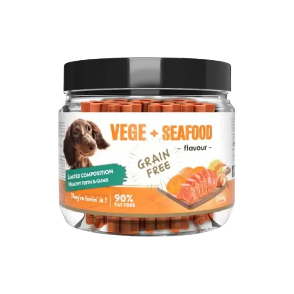 تشویقی سطلی سگ بالغ طعم غذای دریایی و سبزیجات برند Hawbone