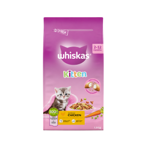 غذای خشک بچه گربه طعم مرغ برند whiskas ویسکاس 1.9 کیلویی