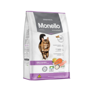 غذای خشک گربه بالغ عقیم شده بوقلمون و ماهی سالمون برند monello مونلو 1 کیلویی